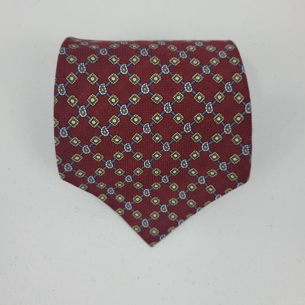 Tommy Hilfiger‎ tie italy usa geometric red green 132